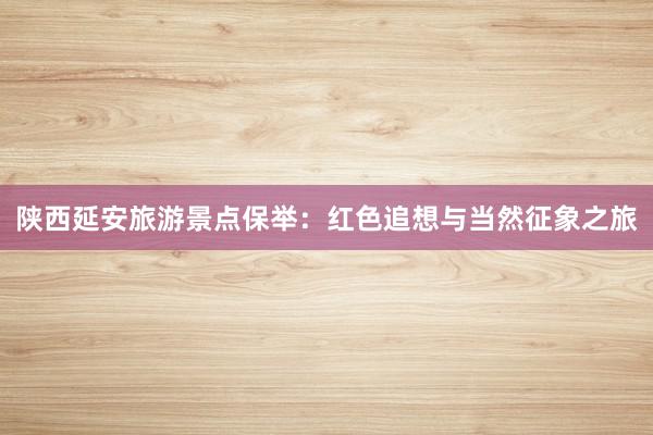陕西延安旅游景点保举：红色追想与当然征象之旅
